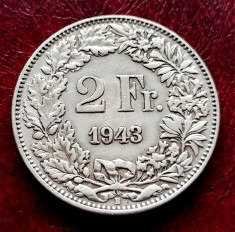 ELVETIA - 2 Franci 1943 B ( Francs - Franken ) Argint foto