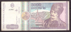 Romania 1992 martie - 5000 lei, F-VF foto