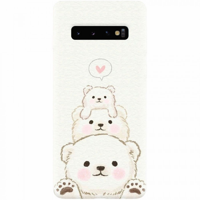 Husa silicon personalizata pentru Samsung Galaxy S10, Bear Family