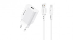 Vipfan E01 &amp;icirc;ncărcător AC, 1x USB, 2,4A + cablu USB-C (alb) foto