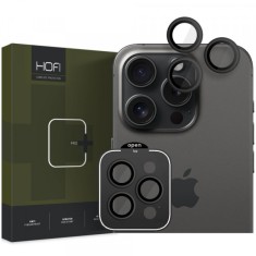 Folie de protectie Camera spate HOFI CamRing PRO+ pentru Apple iPhone 15 Pro Max / 15 Pro, Sticla Securizata, Neagra