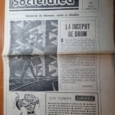 ziarul societatea 2-8 aprilie 1990-anul 1,nr.1-prima aparitie a ziarului