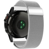 Cumpara ieftin Curea iUni compatibila cu Garmin Fenix 7X / 6X / 5X Plus / 5X / 3 HR / 3, 26 mm, Milanese Loop Belt, Silver