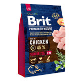 Brit Premium By Nature, Senior Large Breed, L-XL, Pui, hrană uscată c&acirc;ini senior, 3kg