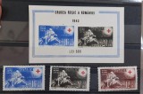 Romania 1943 - Crucea Rosie colita si serie MNH