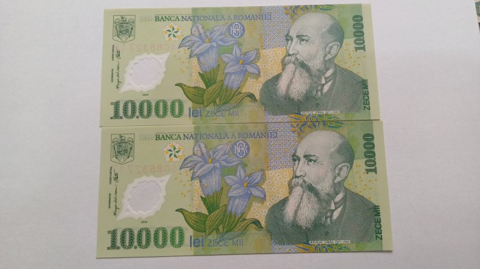 Rom&acirc;nia- 10000 Lei 2000 -Consecutive UNC