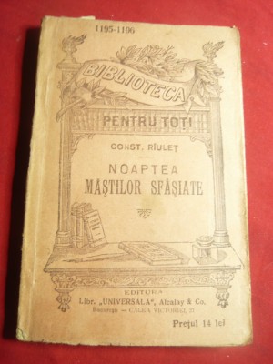 Const.Raulet -Noaptea mastilor sfasiate -interbelica BPT 1195-1196 Alcalay ,160p foto