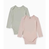 Set 2 body-uri pentru bebelusi CA, roz verde, marimea 62, 2-3 luni - OUTLET
