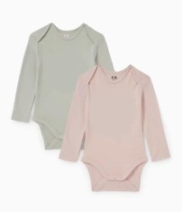 Set 2 body-uri pentru bebelusi CA, roz verde, marimea 62, 2-3 luni - OUTLET