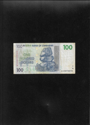 Zimbabwe 100 dollars 2007 seria0979979 foto