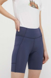 Columbia pantaloni scurti sport Boundless Trek femei, culoarea albastru marin, neted, high waist, 2074471