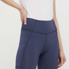 Columbia pantaloni scurti sport Boundless Trek femei, culoarea albastru marin, neted, high waist, 2074471