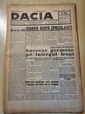 Dacia 7 martie 1942-stiri de pe front,art. eminescu si rusii,parisul bombardat foto