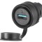 Soclu USB 3.0 A/A EAO 22mm pe panou negru
