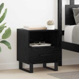vidaXL Dulap de noapte cu sertar 2 pcs Stejar negru 40 x 35 x 47.5 cm 882091