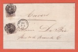 AMS @ - SCRISOARE - BELGIA 1861, 2 X 10 CENT, MICHEL 7I