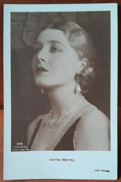 Carte postala, Vilma Banky, actriță de film mut maghiar-american, 1901-1991