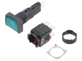 Comutator acționat prin apăsare 16mm, LED