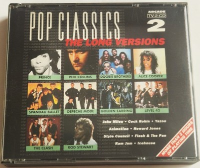 Various &amp;lrm;&amp;ndash; Pop Classics - The Long Versions 2 NM / NM dublu cd Arcade Olanda 1991 muzica anii &amp;#039;90 foto