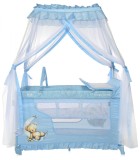 Patut pliabil, stil baldachin, Lorelli Magic Sleep, cu accesorii, Blue Moon Sleeping Bear