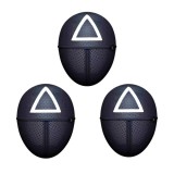 Set 3 Masti Squid Game Carnaval Negre, Triunghi, Cosplay, Halloween, Elastic Reglabil, Plastic Rezistent