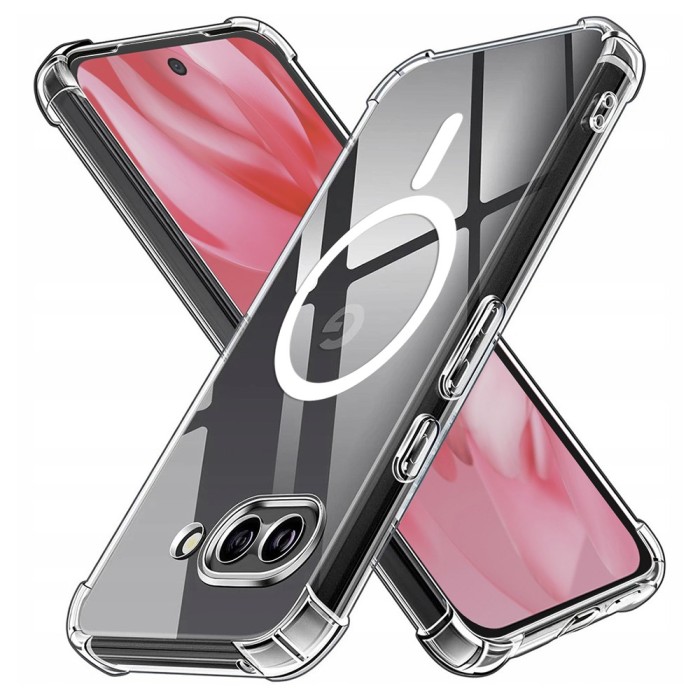 Husa Google Pixel 9a Techsuit Shockproof Clear Silicone MagSafe, transparenta
