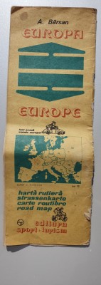 Europa harta rutiera 1984, A. Barsan text anexa Statele Europei, fara harta foto