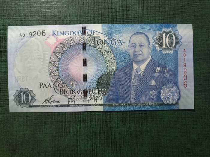 TONGA 10 DOLARI 2015 UNC