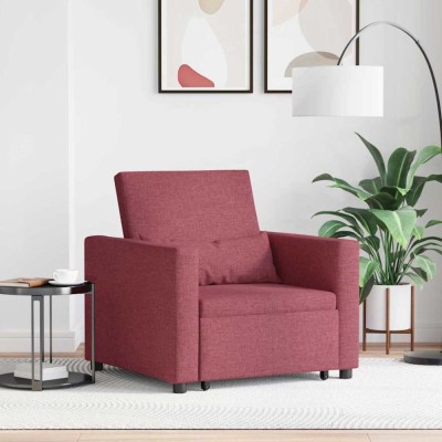 vidaXL Sofa Pat Unilaterala bordo 90 x 165 x 87 cm țesătură foto