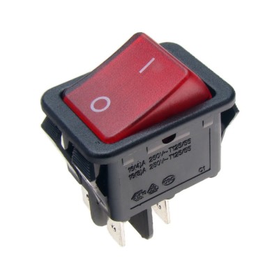 Intrerupator CR 34x31x25mm 16A 250Vac rosu neon foto