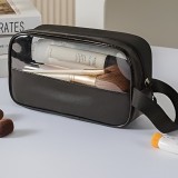 Geant&Auml; cosmetice voiaj, pvc-textil impermeabil, portabil&Auml;, negru, 22x12x8 cm