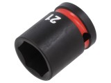 Cap tubular HEX 21mm 1/2 6-puncte cu impact scurt