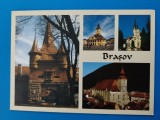 CPIB 23278 CARTE POSTALA - BRASOV, MOZAIC: POARTA ECATERINA, PIATA SFATULUI, BISERICA SF. NICOLAE, BISERICA NEAGRA, NECIRCULATA