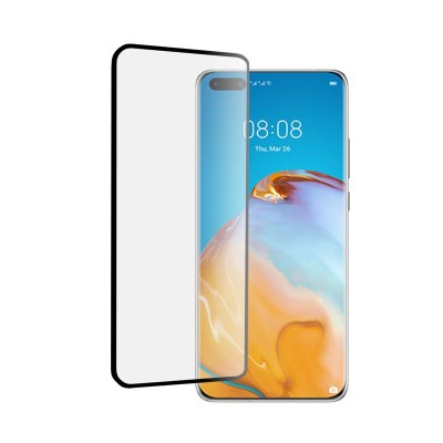 Folie sticla curbata huawei p40 pro full glue negru foto