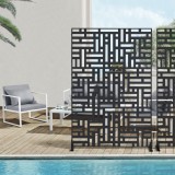Perete despartitor Bernalda 180x120x40cm otel negru [casa.pro] HausGarden Leisure