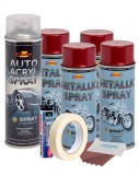 Kit complet reparatie si vopsire jante culoare Rosu Burgundy Metalizat, V4 AVX-KVJ-RV4