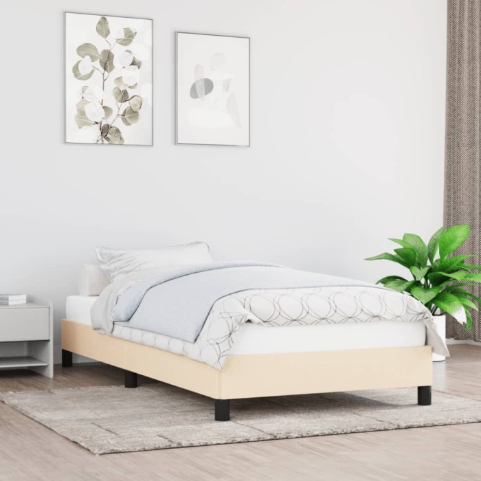 vidaXL Cadru de pat fără saltea cremă 90x200 cm țesătură 346693