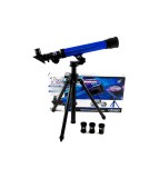 Telescop Educational KIK cu Trepied, Zoom 20x 30x 40x, Albastru, Plastic, 3+, Baieti/Fete/Unisex, Abilitati Cognitive/Creativitate