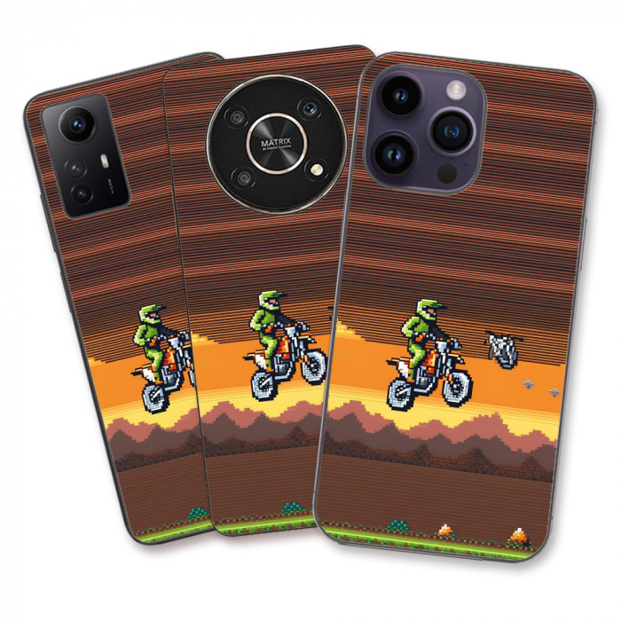 Husa Samsung Galaxy A03s Silicon Gel Tpu Model Pixel Art Motorcross