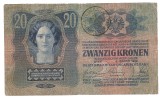 Romania 20 Coroane 1913 - Bucovina, Stampila Timbru Special, Serie 164270/2342, P- R4