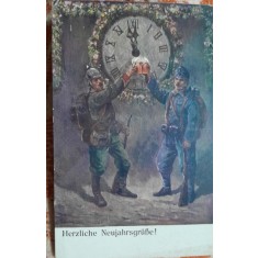 Carte postala, doi camarazi nemti, 1916