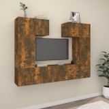 VidaXL Set dulapuri TV, 6 piese, stejar fumuriu, lemn prelucrat