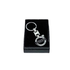 Breloc Volvo Premium din Metal Inoxidabil, cu Sigla &icirc;n Relief &ndash; Cutie Cadou Eleganta pentru Fanii Volvo - 26015
