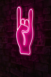 Decoratiune luminoasa LED, Rock N Roll Sign, Benzi flexibile de neon, DC 12 V, Roz, Neon Graph