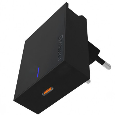 Incarcator Retea USB Swissten, Suport Device, Quick Charge, 20W, 1 X USB Tip-C, Negru foto