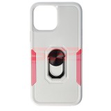 Husa iPhone 13 Pro Max, TPU+PC, Shockproof, Ring Stand, Roz Milky