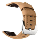 Curea piele naturala compatibila Huawei Watch GT 4 46mm, Telescoape QR, 22mm, Kaki