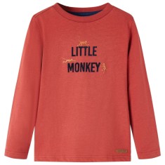 Tricou pentru copii cu m&acirc;neci lungi roșu ars 104