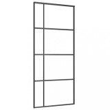 Cumpara ieftin Usa glisanta, negru, 90x205 cm, sticla ESG mata si aluminiu