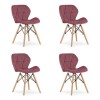 Set 4 scaune stil scandinav, Artool, Lago, catifea, lemn, roz inchis, 47x52x74 cm GartenVIP DiyLine